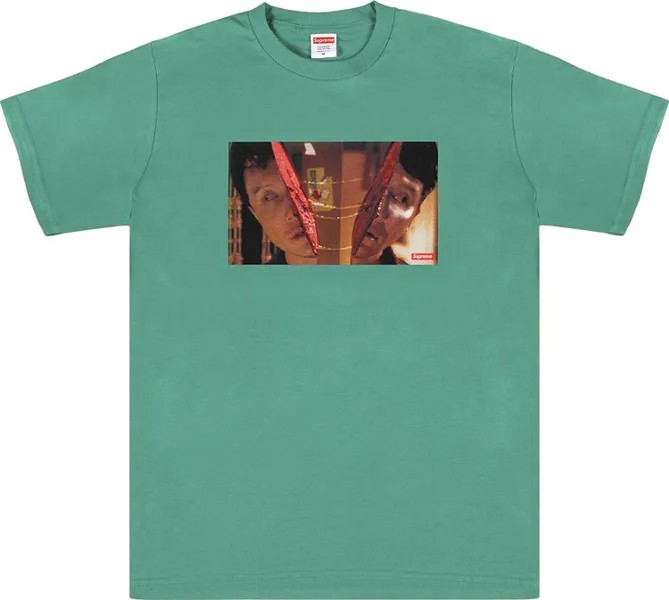 Футболка Supreme Split Tee 'Dusty Teal', бирюзовый