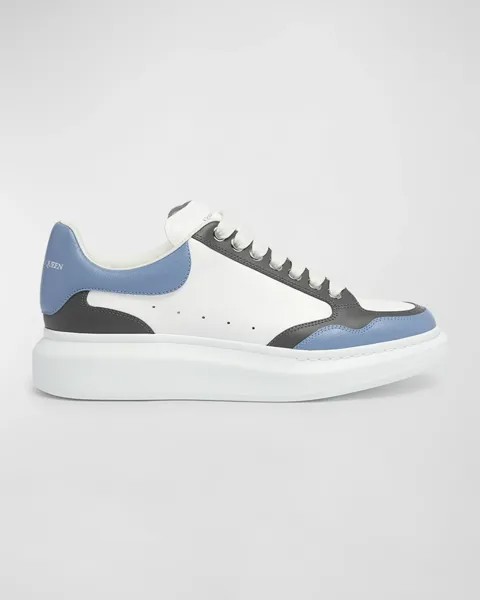 Мужские кожаные низкие кеды Larry Oversized Alexander McQueen, цвет Blue/Multi