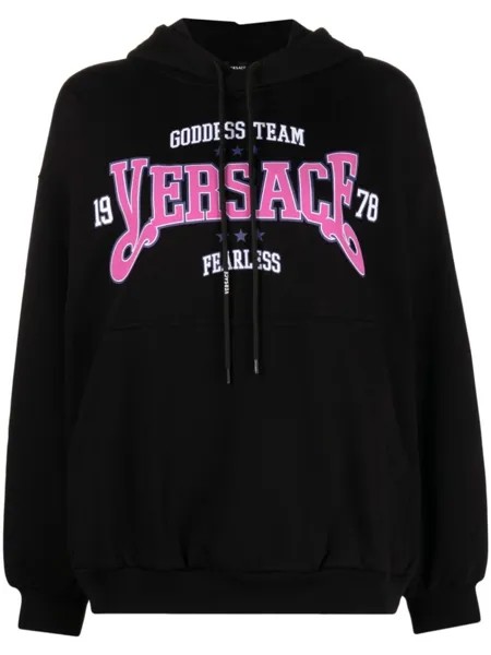 Versace худи с логотипом, черный