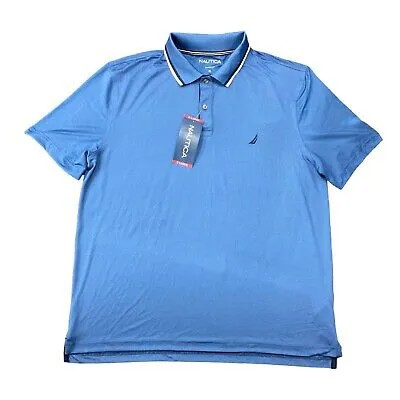 Мужская рубашка-поло Nautica с коротким рукавом и воротником (Union Blue, XL)