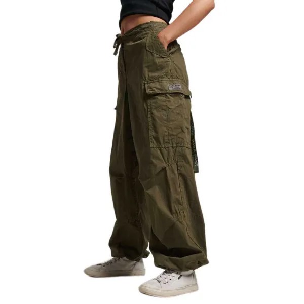 Брюки Superdry Vintage Baggy Parachute cargo, зеленый