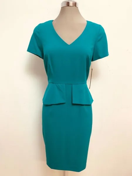 Marc New York New WT Изысканное платье LAGOON с V-образным вырезом и баской, размер 8