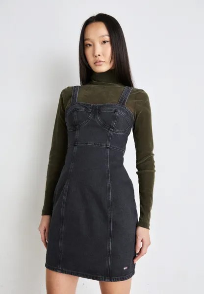 Джинсовое платье Bustier Dress Tommy Jeans, цвет denim black
