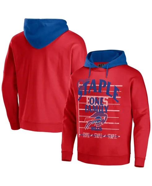 Мужская nfl x staple red buffalo bills oversized gridiron vintage-like wash pullover hoodie NFL Properties, красный