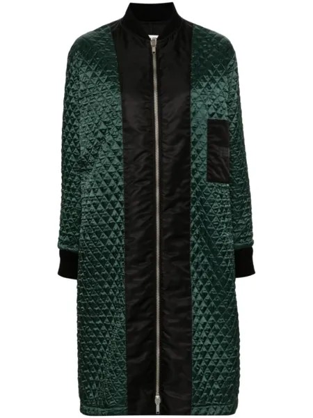 MM6 Maison Margiela пальто с логотипом, зеленый