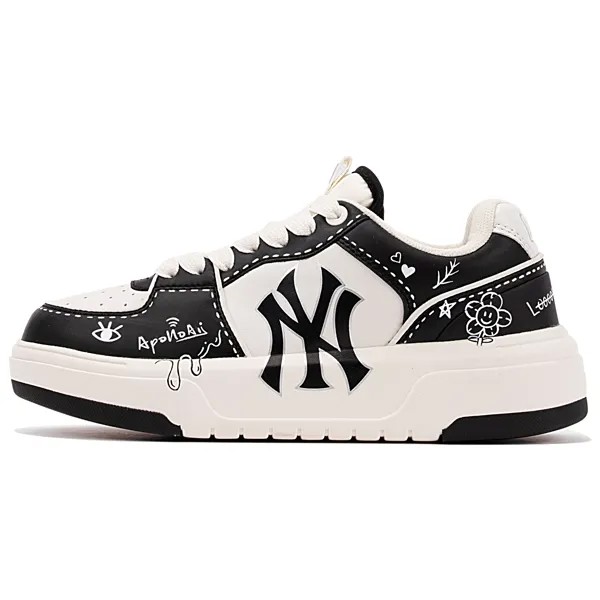 Кроссовки MLB Chunky Liner Skateboarding Shoes Unisex Low-top Black/white, черный/белый