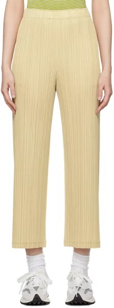 Желтые толстые брюки 2 брюк Pleats Please Issey Miyake