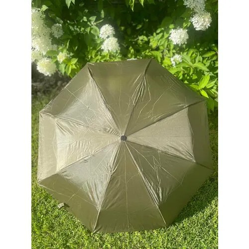 Зонт механика, 2 сложения, купол 85 см., 8 спиц, чехол в комплекте, для женщин, зеленый