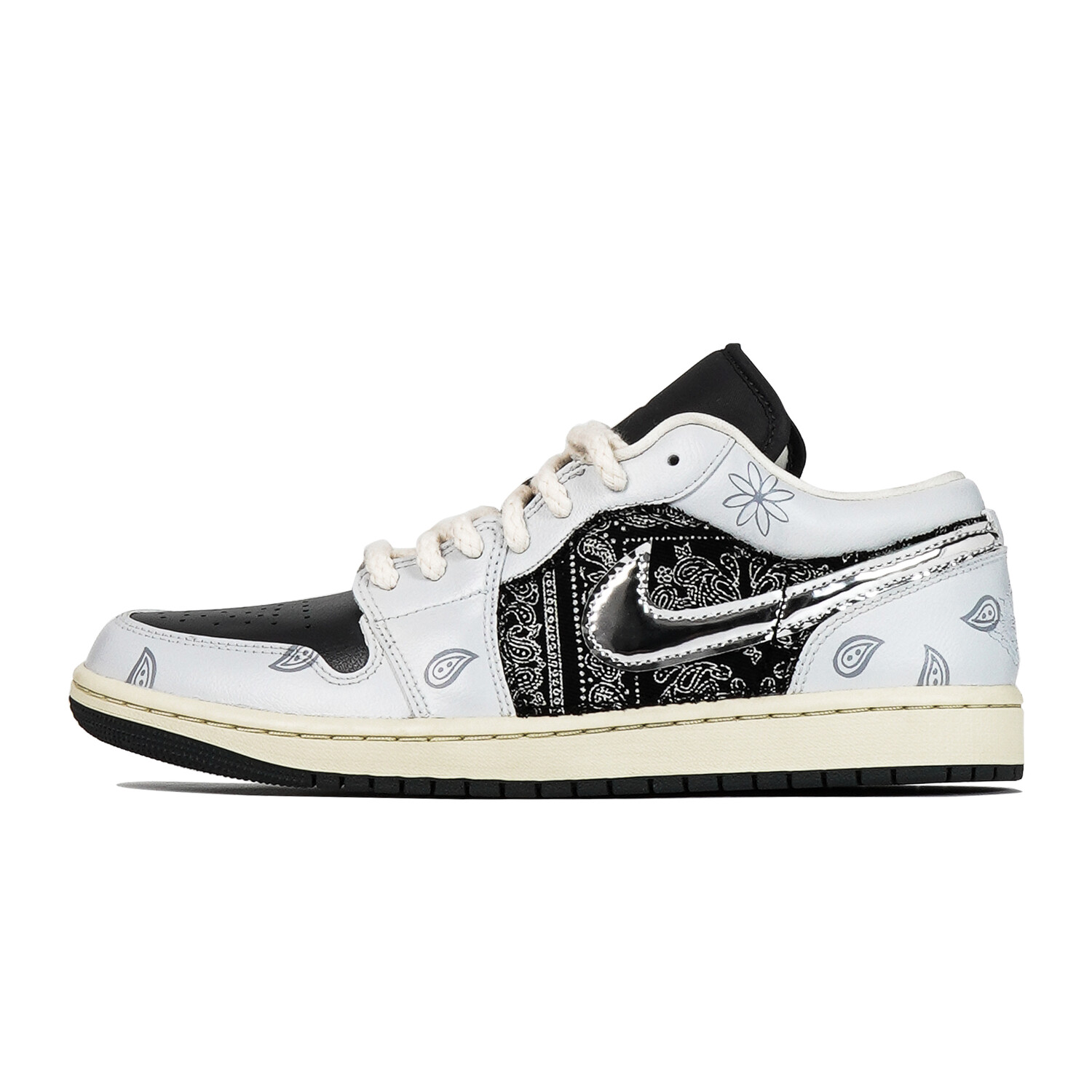 Кроссовки Air Jordan 1 Vintage Basketball Shoes Unisex Low-top Black/white/gray, черный/белый/серый