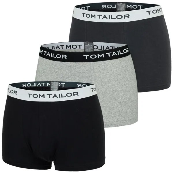 Боксеры Tom Tailor Boxershorts 3 шт, цвет Schwarz / Anthrazit / Grau