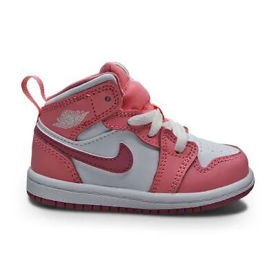 Кроссовки Nike Jordan 1 Mid (TD) для младенцев — DQ8425 616 — коралловый мел пустынный ягодно-белый