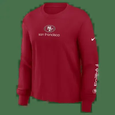 Лонгслив Nike San Francisco 49ers Boxy, красный