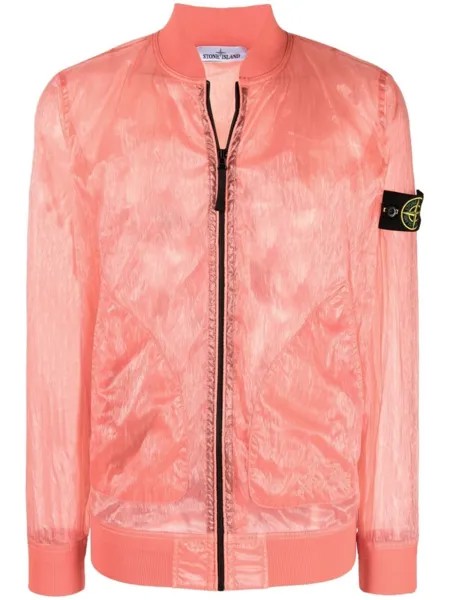 Stone Island бомбер с нашивкой-логотипом, оранжевый