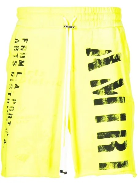AMIRI спортивные шорты с логотипом, желтый