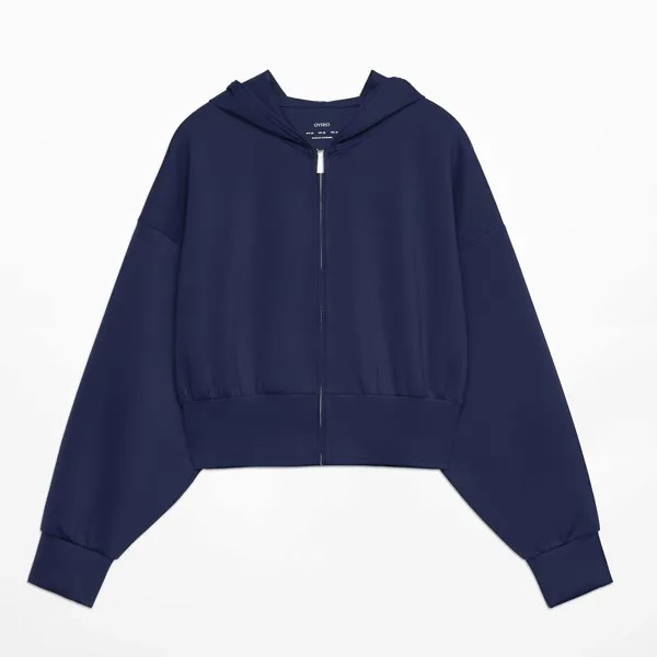 Толстовка Oysho Neoprene-effect Hooded, темно-синий