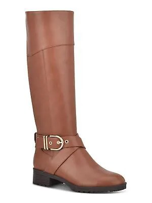 TOMMY HILFIGER Женские коричневые ботинки для верховой езды на толстом каблуке с круглым носком на молнии 6