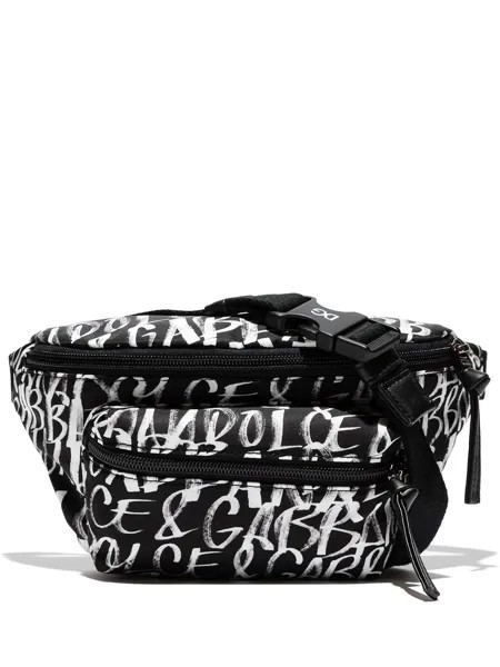 Dolce & Gabbana Kids поясная сумка с принтом-граффити