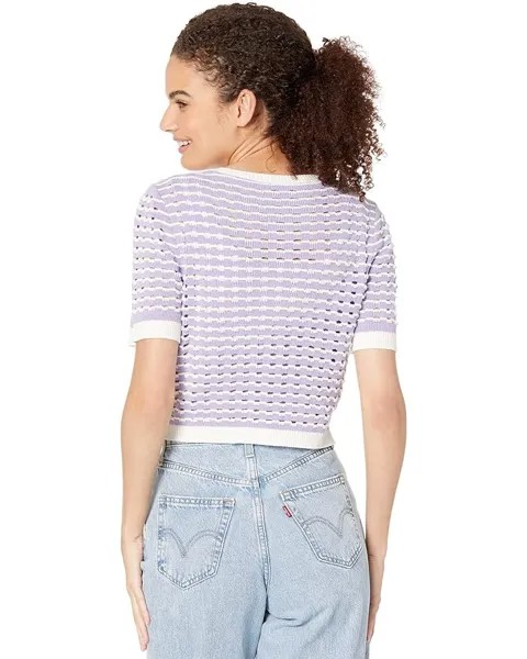 Свитер BCBGeneration Crochet Sweater Top V1VX3S01, цвет Lilac/White