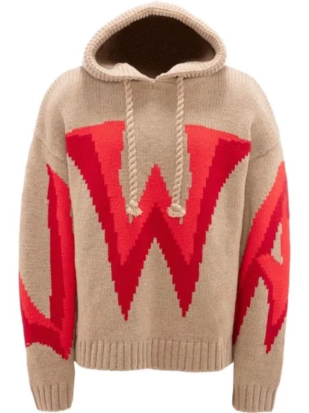 JW Anderson худи с логотипом, нейтральный цвет