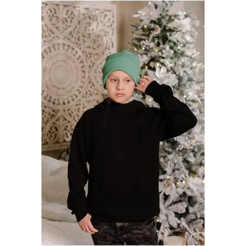 Шапка бини Melixo демисезонная, хлопок, подкладка, размер 49-55, бирюзовый