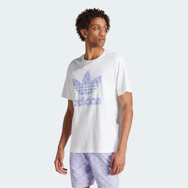 Футболка Adidas Classic Monogram Graphic Short Sleeve T-Shirt, цвет White/Dust Purple
