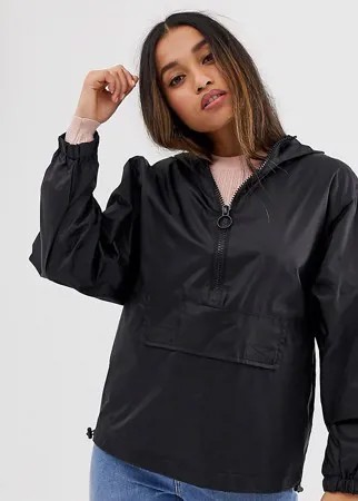 Дождевик без застежки ASOS DESIGN Petite-Черный