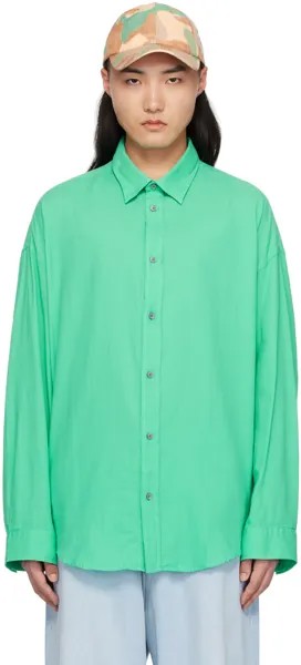 Зеленая рубашка на пуговицах Acne Studios, цвет Green