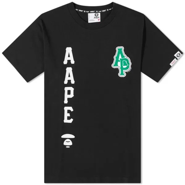 Футболка AAPE Street Baseball Moon Face, черный