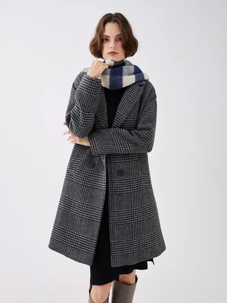 Куртка с воротником в клетку с длинным рукавом для женщин Cachet Coat LCW Casual