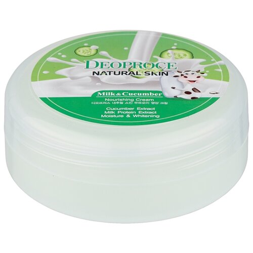Крем для тела Deoproce Natural Skin Milk & Cucumber Nourishing Cream, банка, 100 г