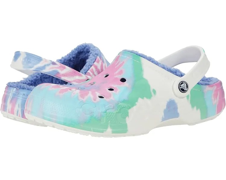 Сабо Crocs Baya Lined Tie-Dye Graphic Clog, цвет Pink Lemonade/Multi