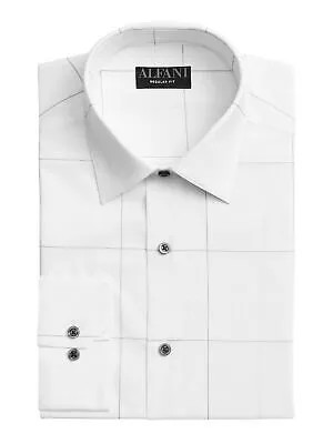 ALFANI Мужская белая рубашка на пуговицах Performance Stretch Stretch S 14/14,5-32/33