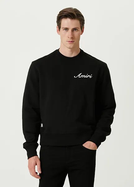 Черный свитшот с вышитым логотипом Amiri