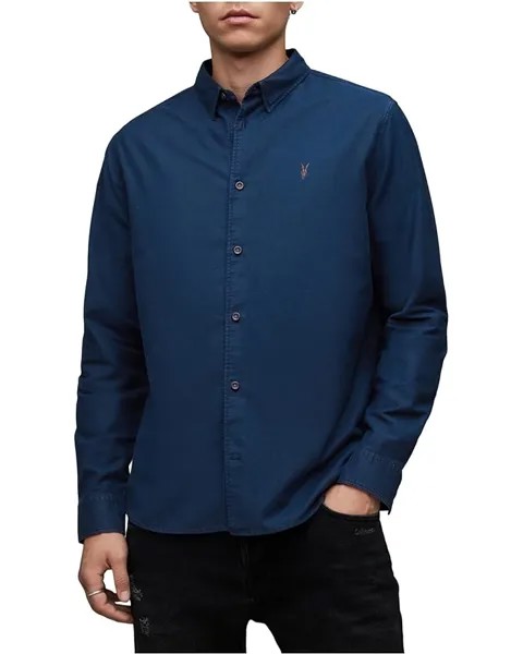 Рубашка AllSaints Hermosa Long Sleeve, цвет Deep Sea Navy