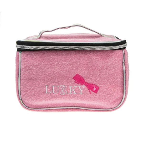 Lukky Косметичка-чемоданчик с ворсом и вышивкой 23х16х13 см