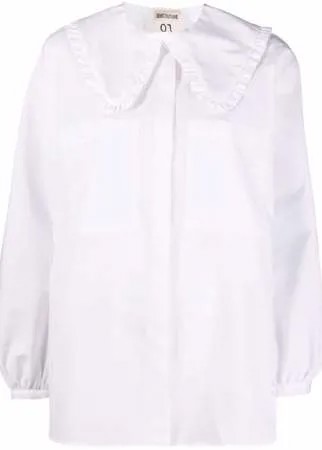Semicouture блузка с оборками и длинными рукавами
