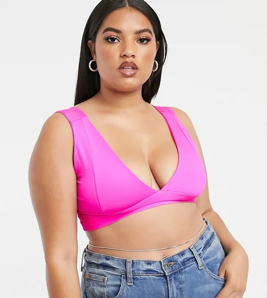 Серебристая тонкая цепочка на талию со стразами ASOS DESIGN Curve-Серебряный