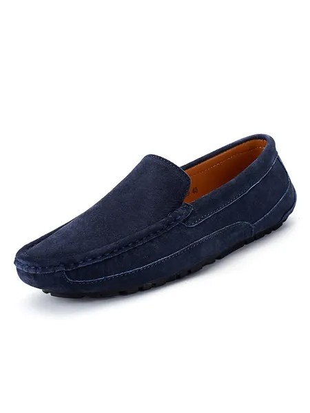 Milanoo Mens Moccasin Loafers Slip-On Round Toe Driving Shoes