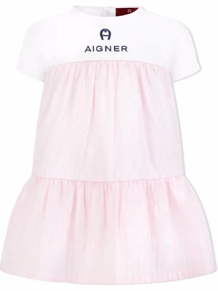 Aigner Kids embroidered logo T-shirt dress