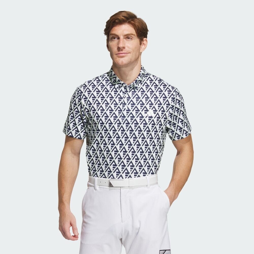 Поло Adidas Multicolored BOS print shirt, белый