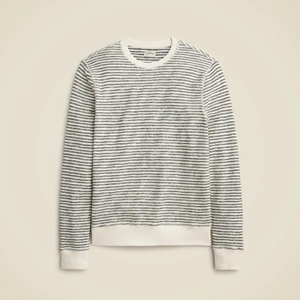 Текстурированный свитер-футболка с длинными рукавами в полоску J.Crew, черный