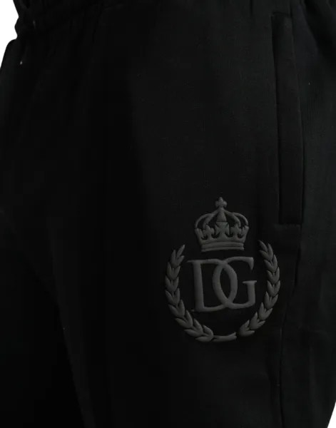 Dolce & Gabbana Элегантные хлопковые мужские брюки-джоггеры, черный