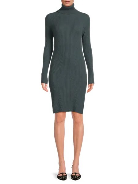 Платье-водолазка из кашемира в рубчик Qi Cashmere, цвет Kernwood