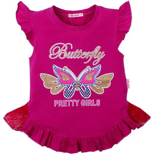 Футболка BONITO KIDS, размер 122, розовый, фуксия