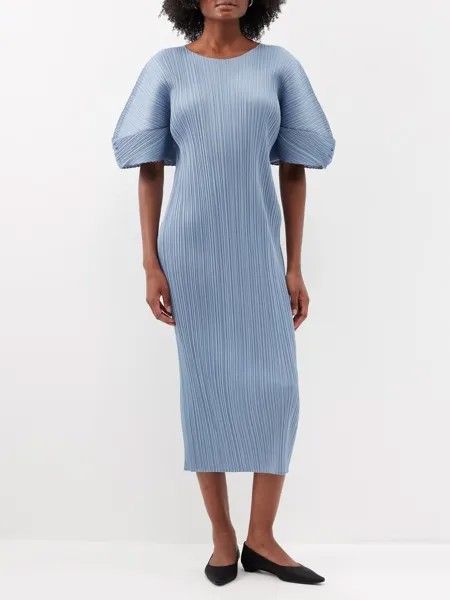 Платье миди со складками Pleats Please Issey Miyake, синий