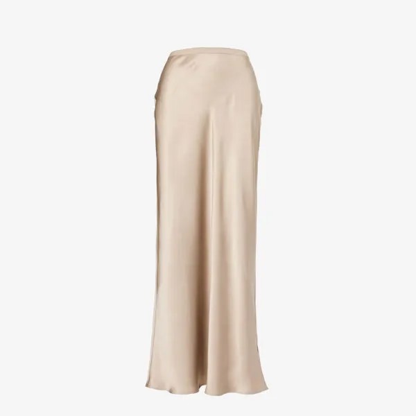 Шелковая юбка макси bar с завышенной талией Anine Bing, коричневый