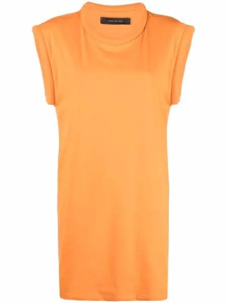 Federica Tosi платье-футболка с отделкой в рубчик