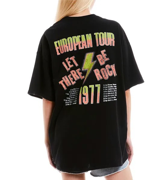 Негабаритная футболка с рисунком Junk Food ACDC European Tour, черный