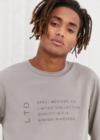 Серый лонгслив Topman