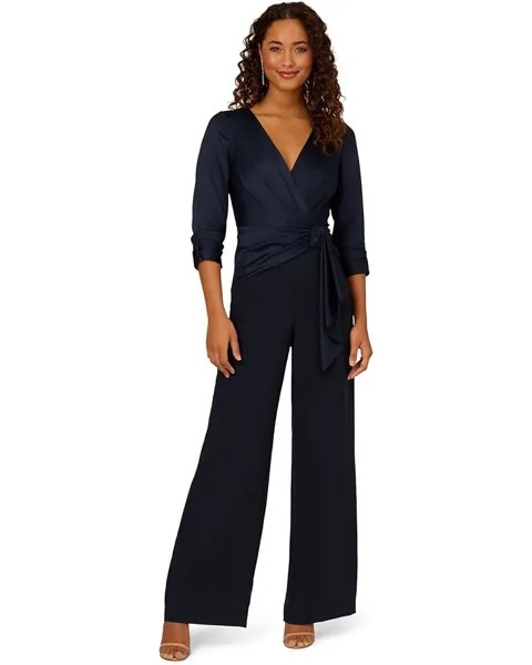 Комбинезон Adrianna Papell Satin Crepe Jumpsuit, цвет Dark Navy